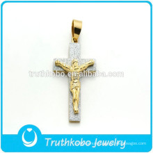 Christian Cross Jewelry Stainless Steel Cross Pendant JESUS Stiker Charm Pendant Catholic Gift Wholesale For Man